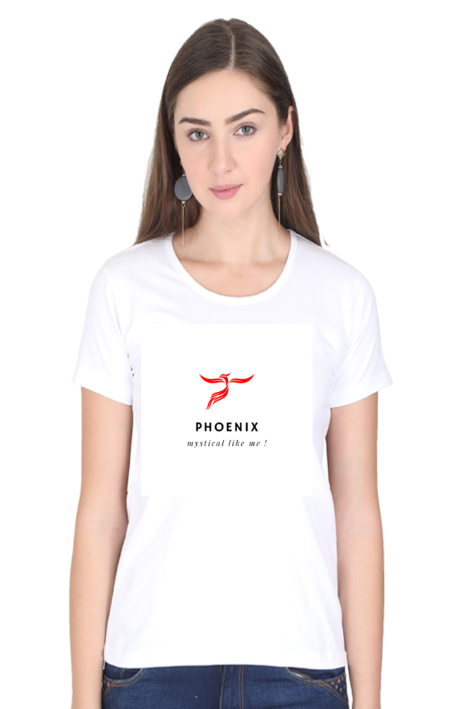 "Embrace Transformation with our Phoenix-Themed Women's T-Shirt!"