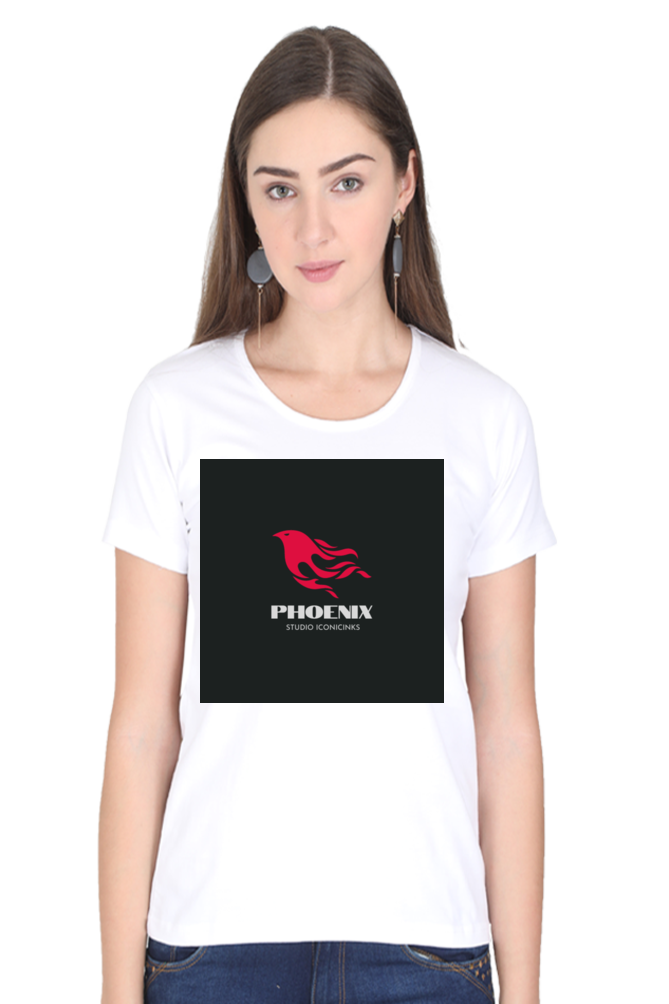 "Embrace Transformation with our Phoenix-Themed Women's T-Shirt!"