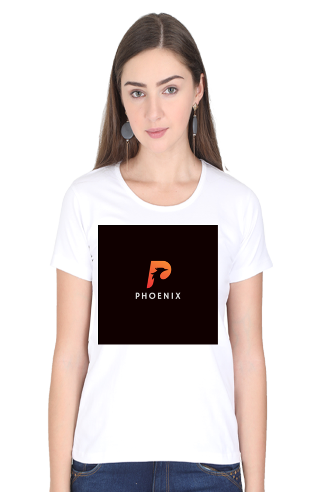 "Embrace Transformation with our Phoenix-Themed Women's T-Shirt!"