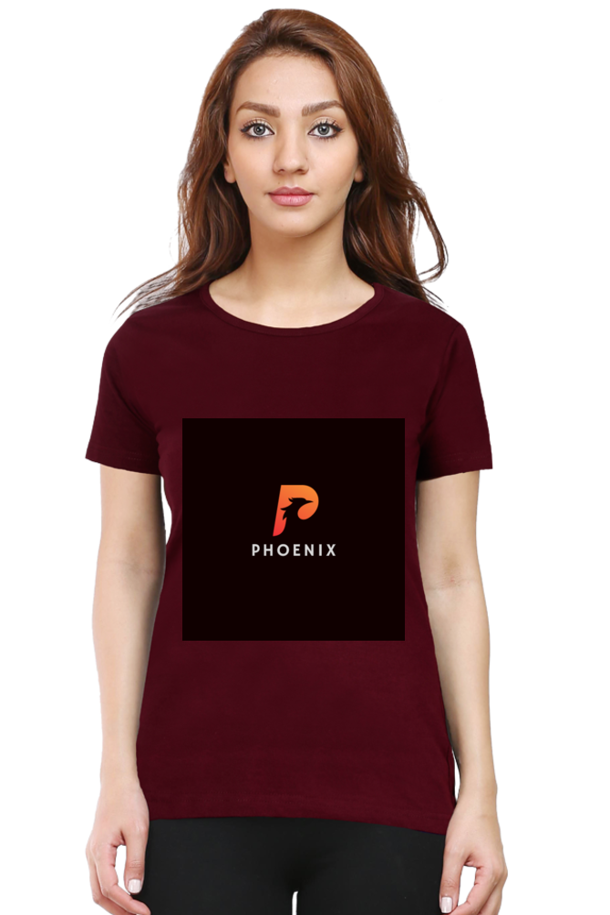 "Embrace Transformation with our Phoenix-Themed Women's T-Shirt!"