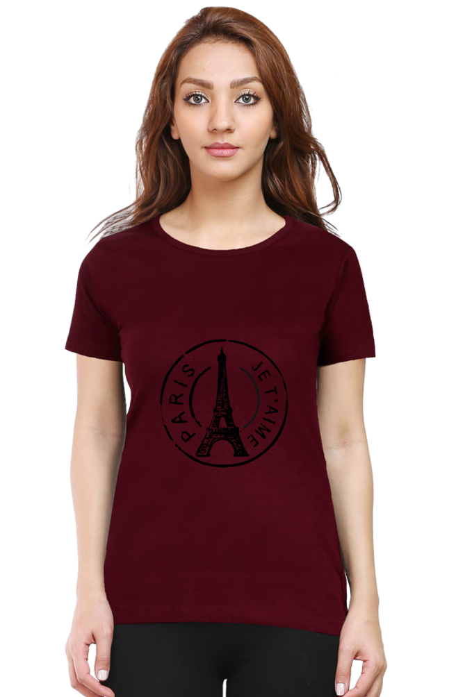 "Evoke the Romance of Paris with Our Women's Paris-Themed T-Shirts!"