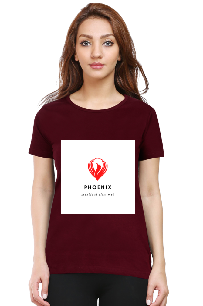 "Embrace Transformation with our Phoenix-Themed Women's T-Shirt!"