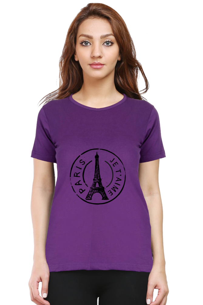 "Evoke the Romance of Paris with Our Women's Paris-Themed T-Shirts!"