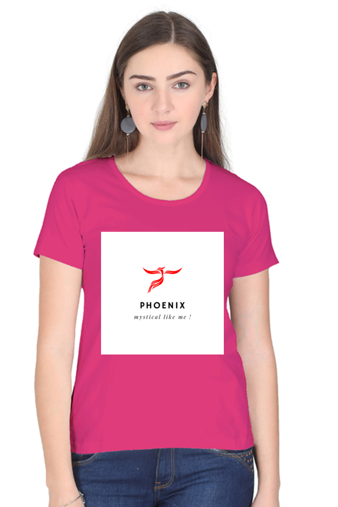 "Embrace Transformation with our Phoenix-Themed Women's T-Shirt!"