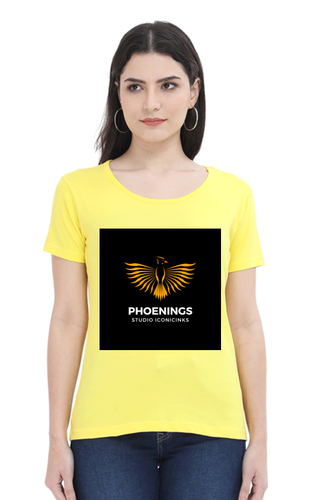 "Embrace Transformation with our Phoenix-Themed Women's T-Shirt!"