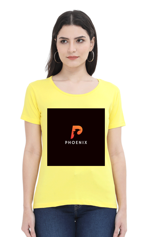 "Embrace Transformation with our Phoenix-Themed Women's T-Shirt!"