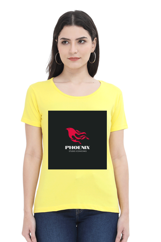 "Embrace Transformation with our Phoenix-Themed Women's T-Shirt!"