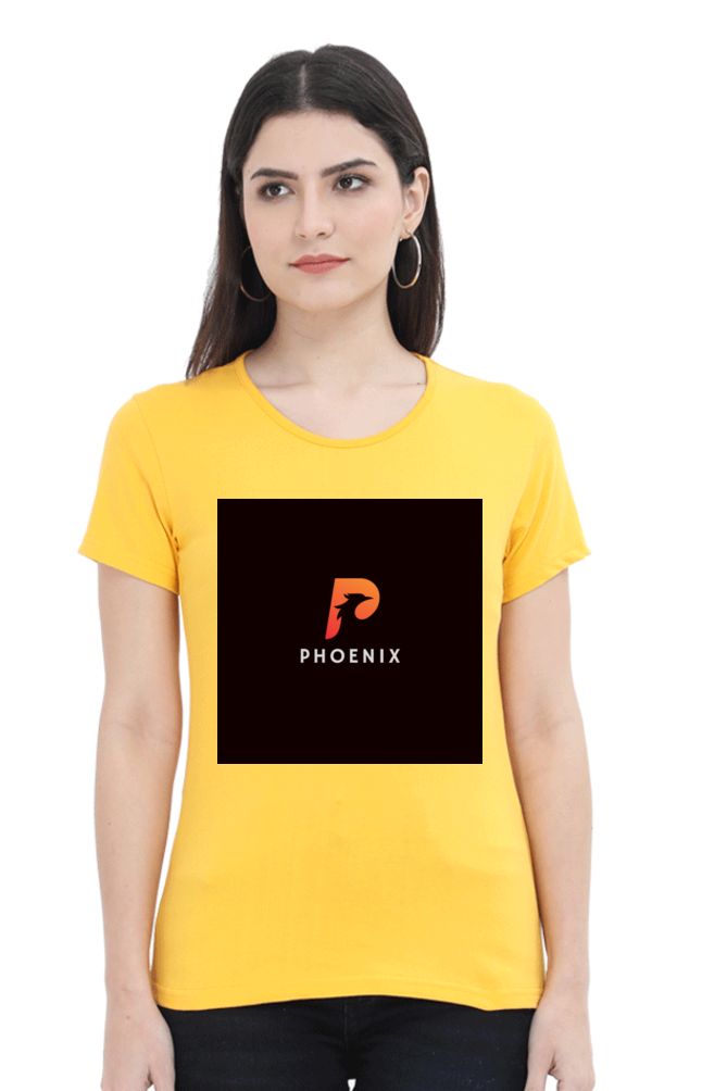 "Embrace Transformation with our Phoenix-Themed Women's T-Shirt!"