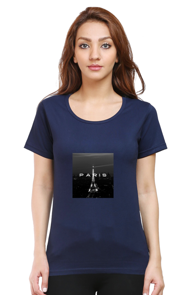 "Evoke the Romance of Paris with Our Women's Paris-Themed T-Shirts!"