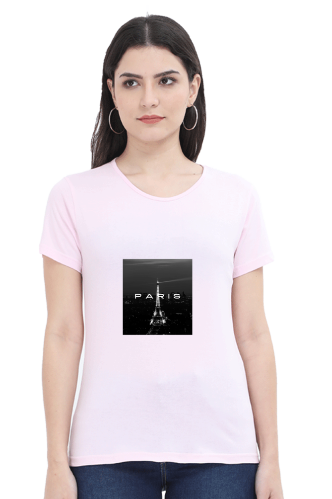 "Evoke the Romance of Paris with Our Women's Paris-Themed T-Shirts!"