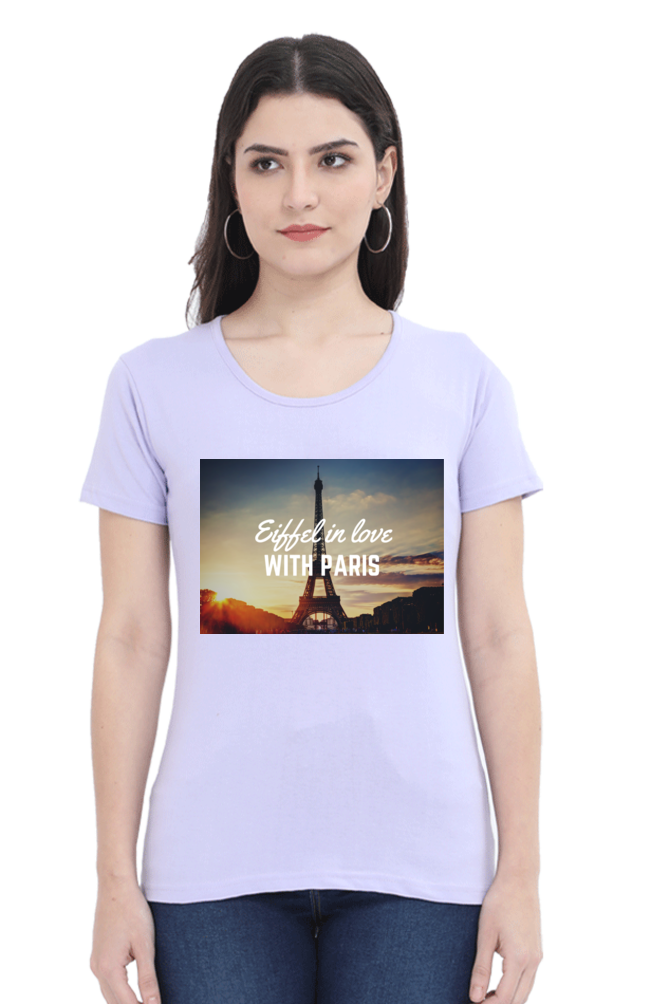 "Evoke the Romance of Paris with Our Women's Paris-Themed T-Shirts!"