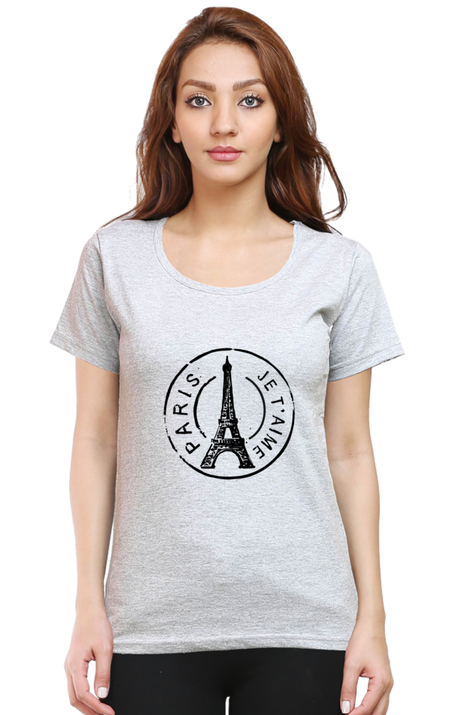 "Evoke the Romance of Paris with Our Women's Paris-Themed T-Shirts!"