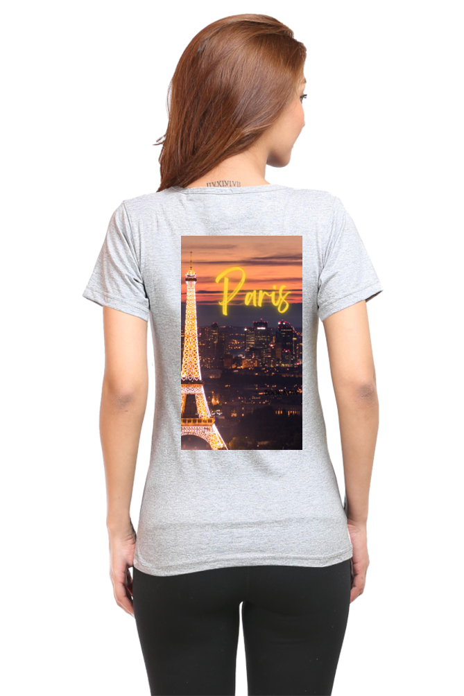 "Evoke the Romance of Paris with Our Women's Paris-Themed T-Shirts!"