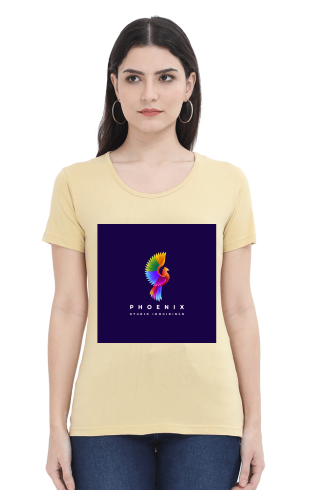 "Embrace Transformation with our Phoenix-Themed Women's T-Shirt!"