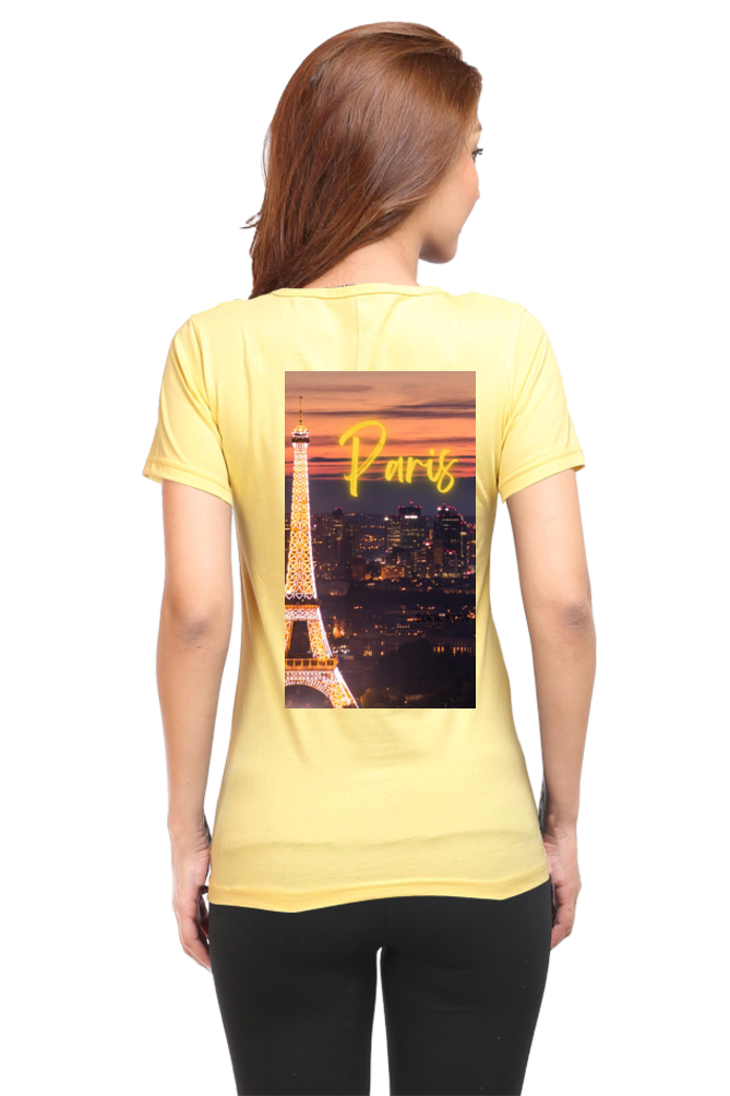 "Evoke the Romance of Paris with Our Women's Paris-Themed T-Shirts!"