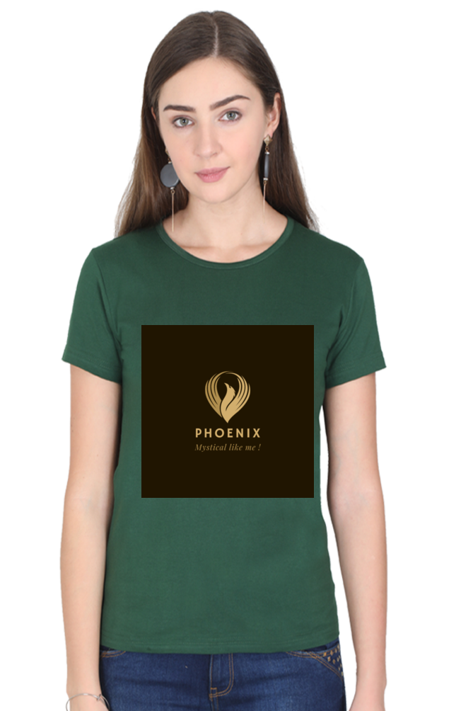 "Embrace Transformation with our Phoenix-Themed Women's T-Shirt!"