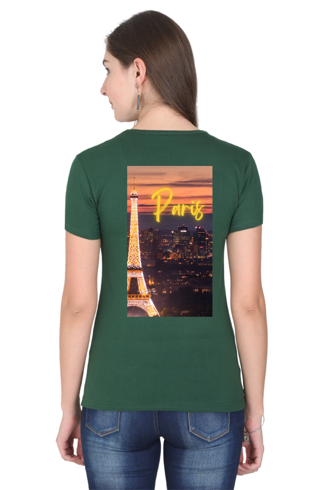 "Evoke the Romance of Paris with Our Women's Paris-Themed T-Shirts!"