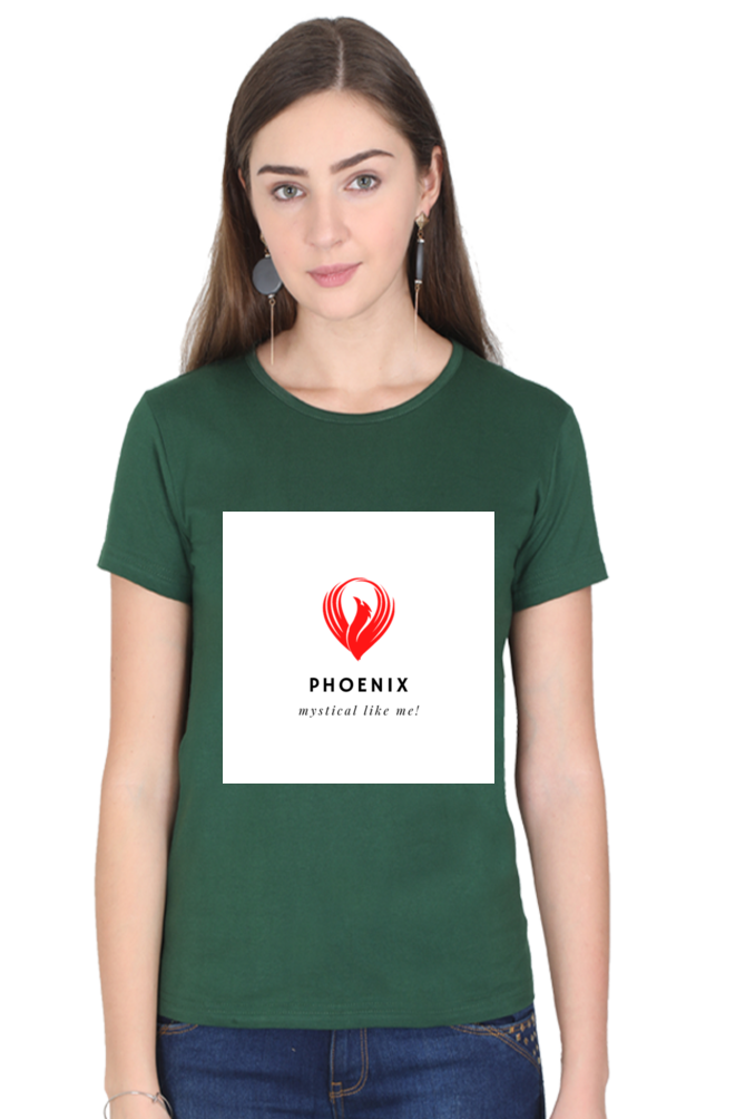 "Embrace Transformation with our Phoenix-Themed Women's T-Shirt!"