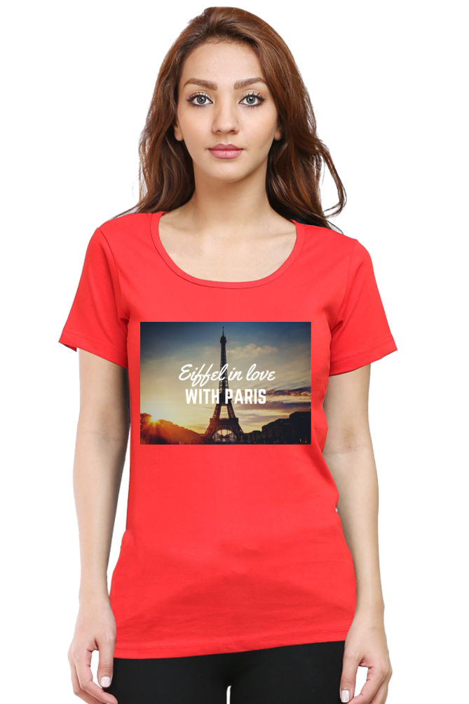 "Evoke the Romance of Paris with Our Women's Paris-Themed T-Shirts!"