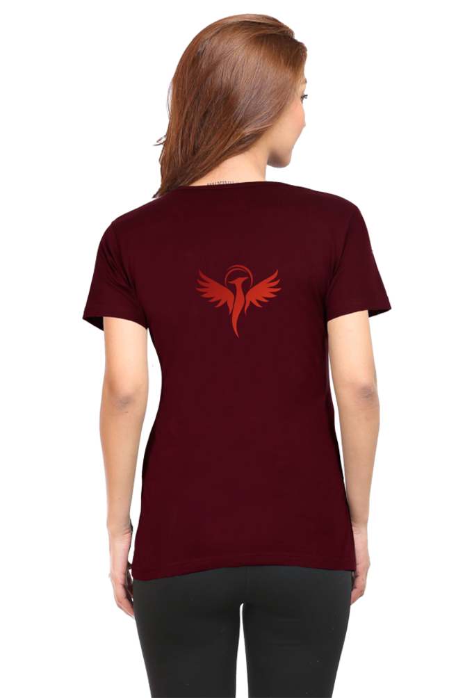 "Embrace Transformation with our Phoenix-Themed Women's T-Shirt!"