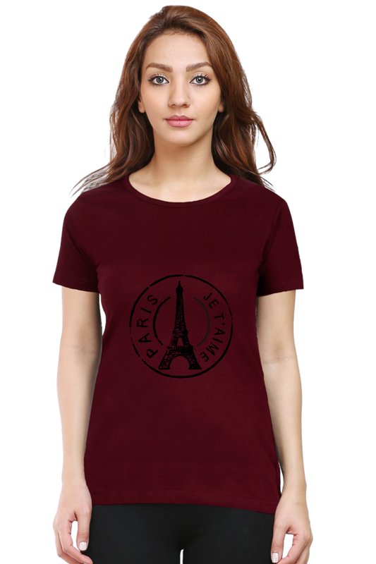 "Evoke the Romance of Paris with Our Women's Paris-Themed T-Shirts!"