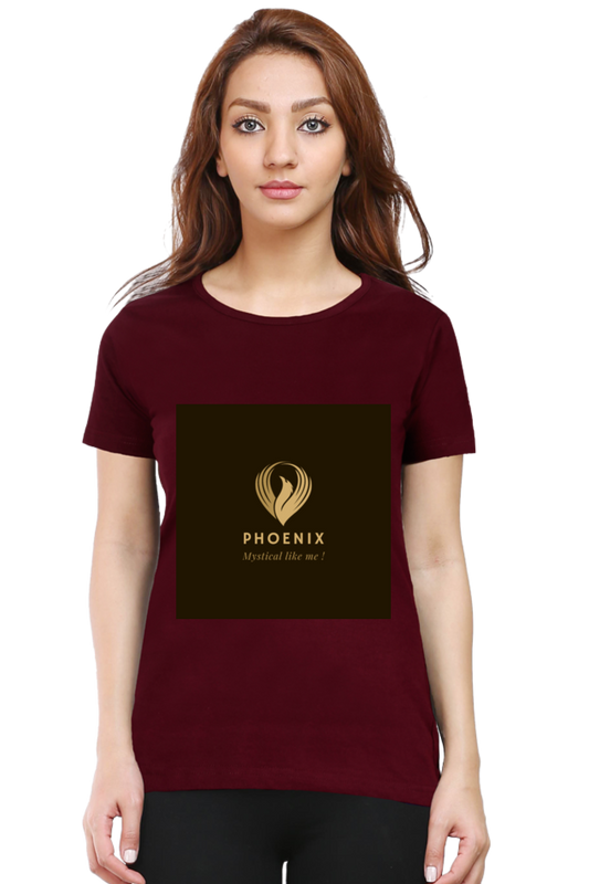 "Embrace Transformation with our Phoenix-Themed Women's T-Shirt!"