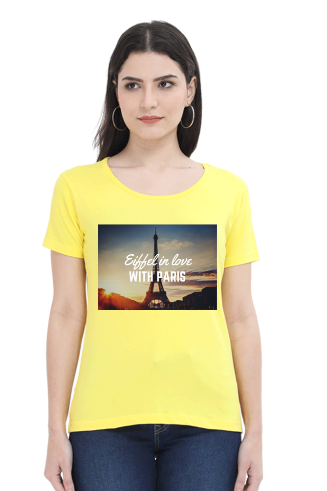 "Evoke the Romance of Paris with Our Women's Paris-Themed T-Shirts!"