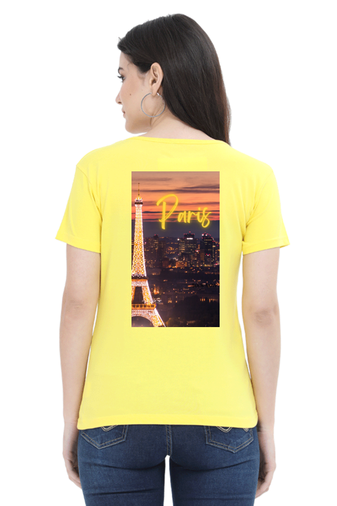 "Evoke the Romance of Paris with Our Women's Paris-Themed T-Shirts!"