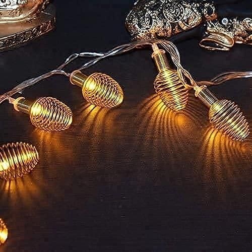 Copper Wire Yellow 10 Feet Length Decorative Diwali String Lighting 14 Spring Ball