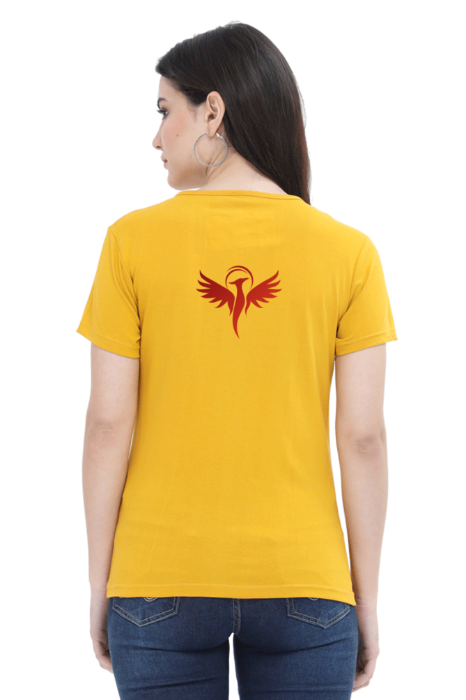 "Embrace Transformation with our Phoenix-Themed Women's T-Shirt!"