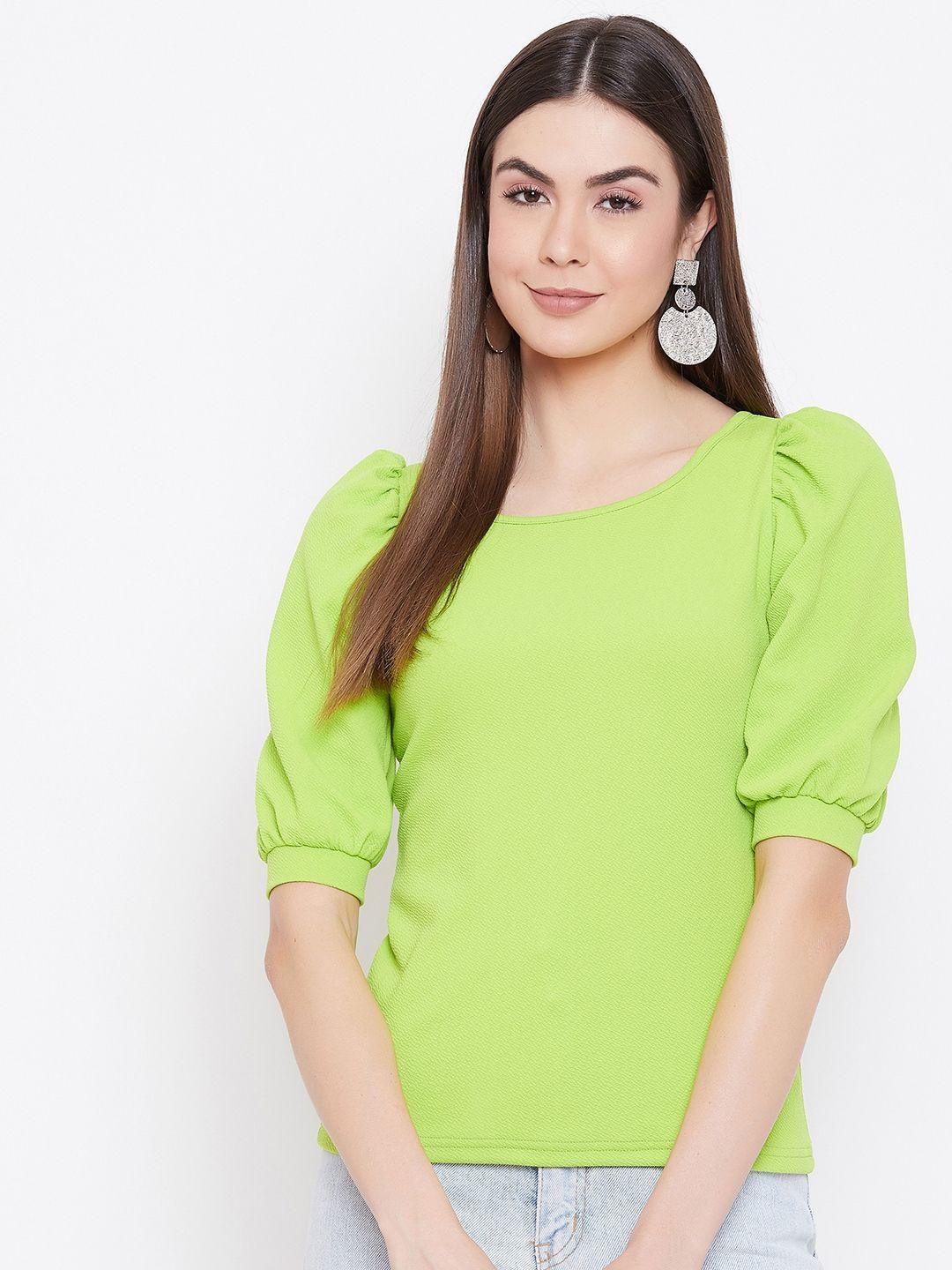 Women's  Solid Stretchable Round Neck Top