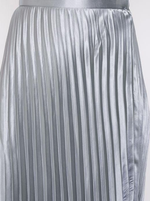 Women's Satin Solid Mid Length Skirt