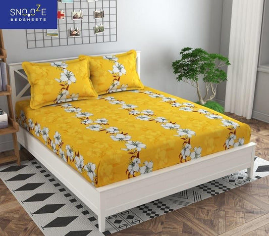 Elastic Fitted Printed King Size Bedsheet