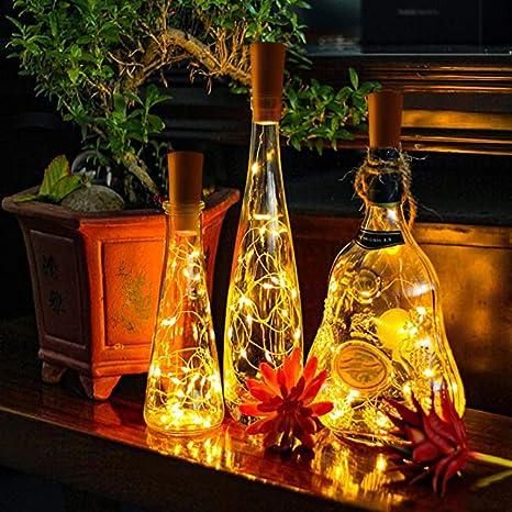 20 Led Wine Bottle Cork Copper Wire String Lights  (Warm White Pack Of 4)