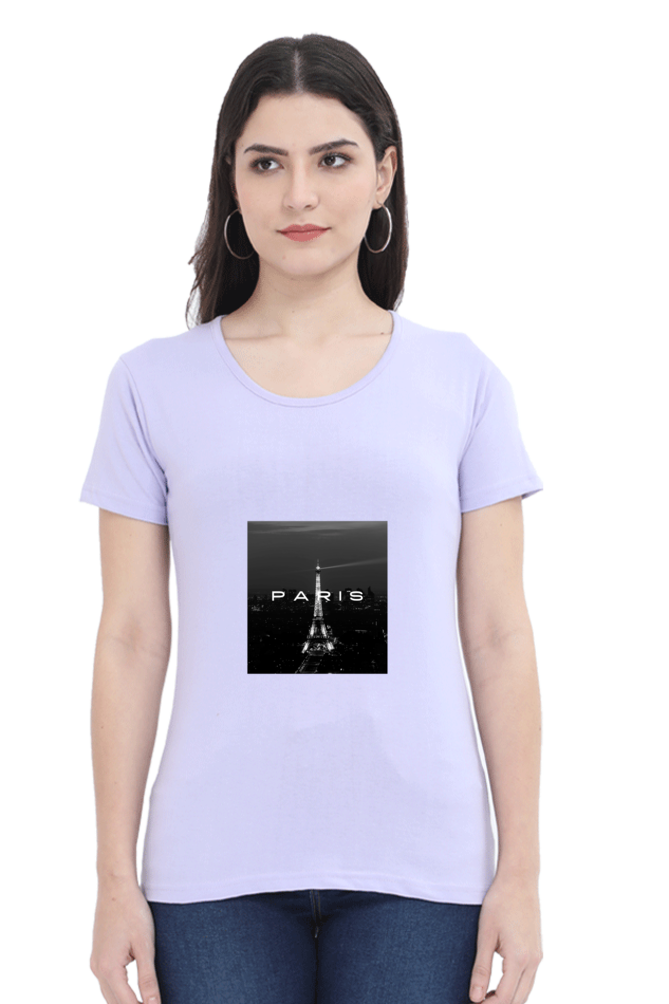 "Evoke the Romance of Paris with Our Women's Paris-Themed T-Shirts!"