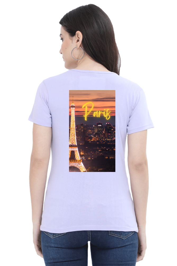 "Evoke the Romance of Paris with Our Women's Paris-Themed T-Shirts!"