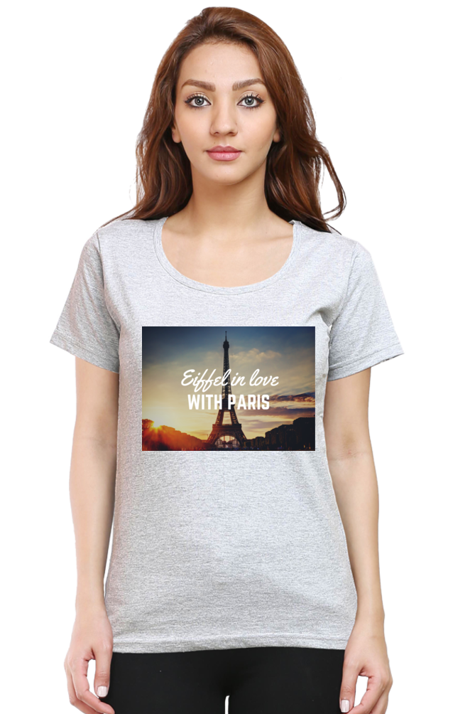 "Evoke the Romance of Paris with Our Women's Paris-Themed T-Shirts!"