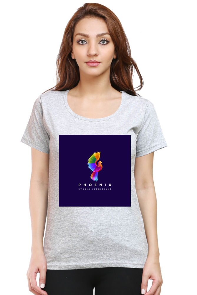 "Embrace Transformation with our Phoenix-Themed Women's T-Shirt!"