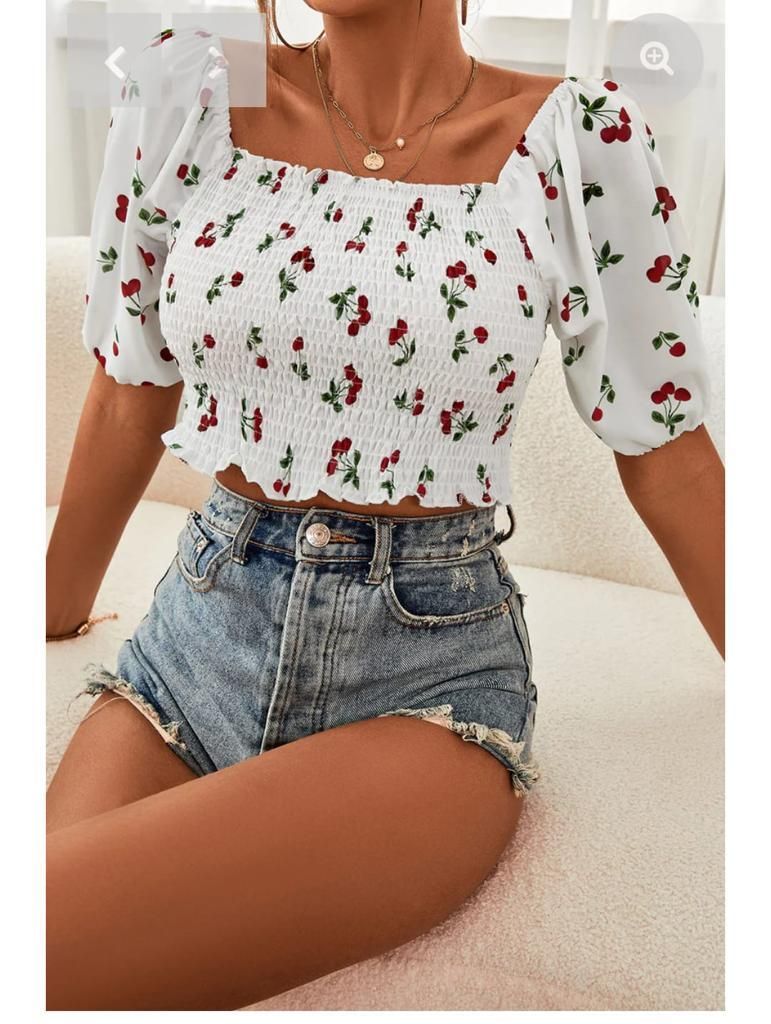 Women's Printed Casual Crop Top