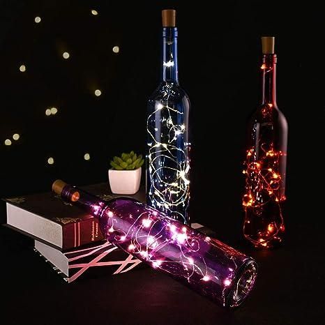 20 Led Wine Bottle Cork Copper Wire String Lights  (Warm White Pack Of 15)