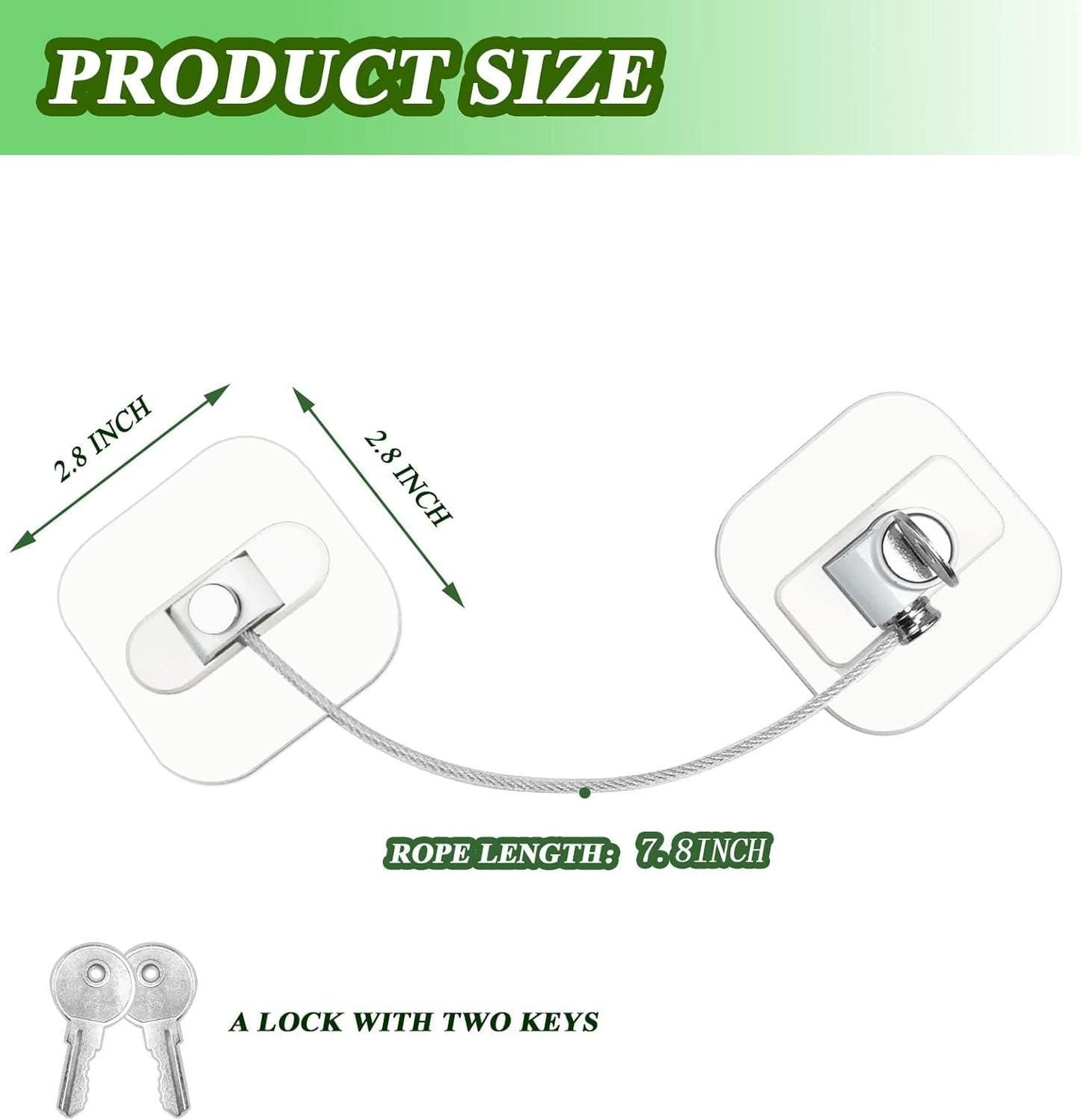 Refrigerator Locks Freezer Lock with Key for Child Safety