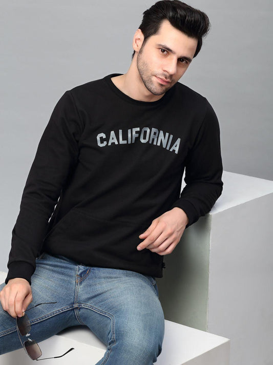 Men Fleece Printed Full Sleeves Regular Fit Sweatshirts