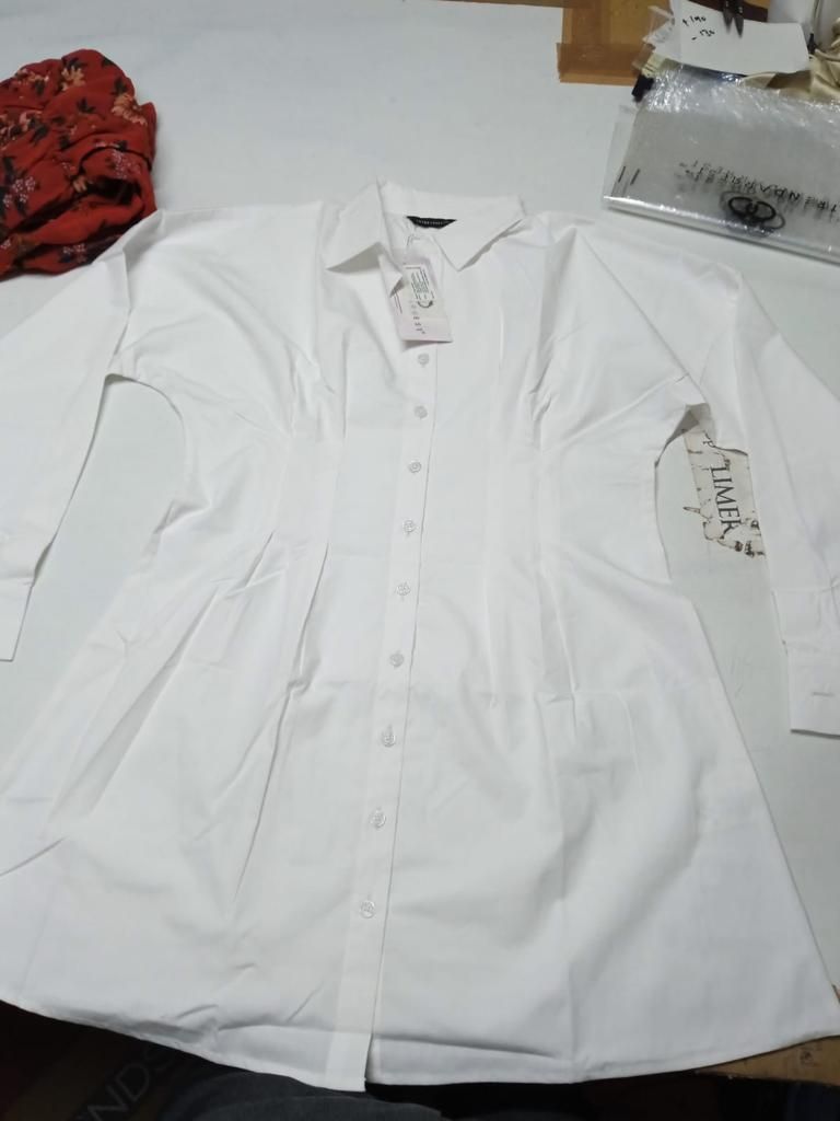 Women's White Dart Detail Shirt Dress