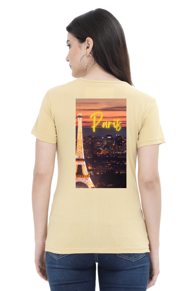 "Evoke the Romance of Paris with Our Women's Paris-Themed T-Shirts!"