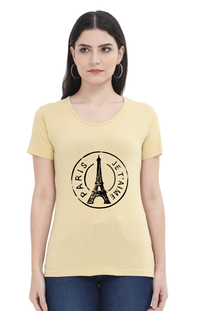 "Evoke the Romance of Paris with Our Women's Paris-Themed T-Shirts!"