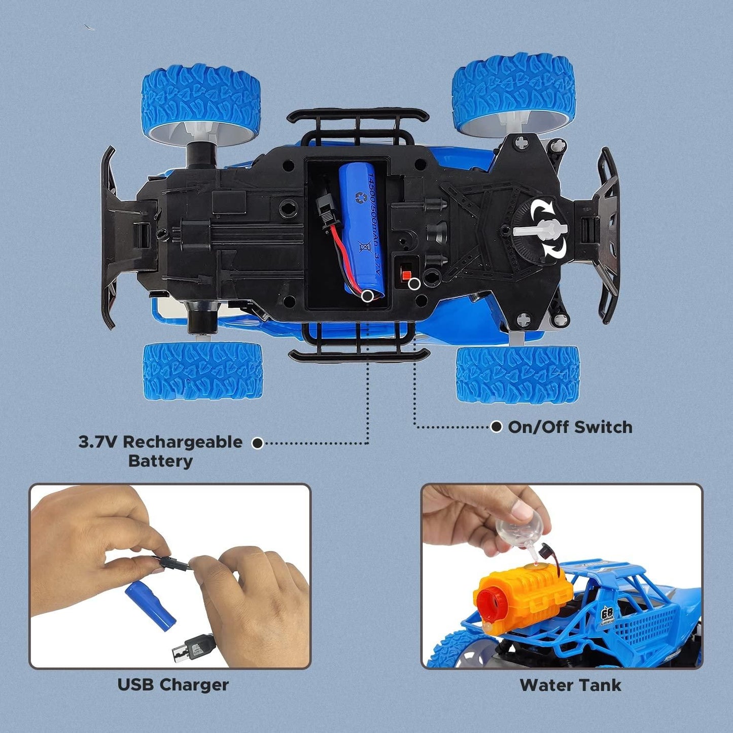 Rechargeable Remote Control Water Spray Runner Climbing Car