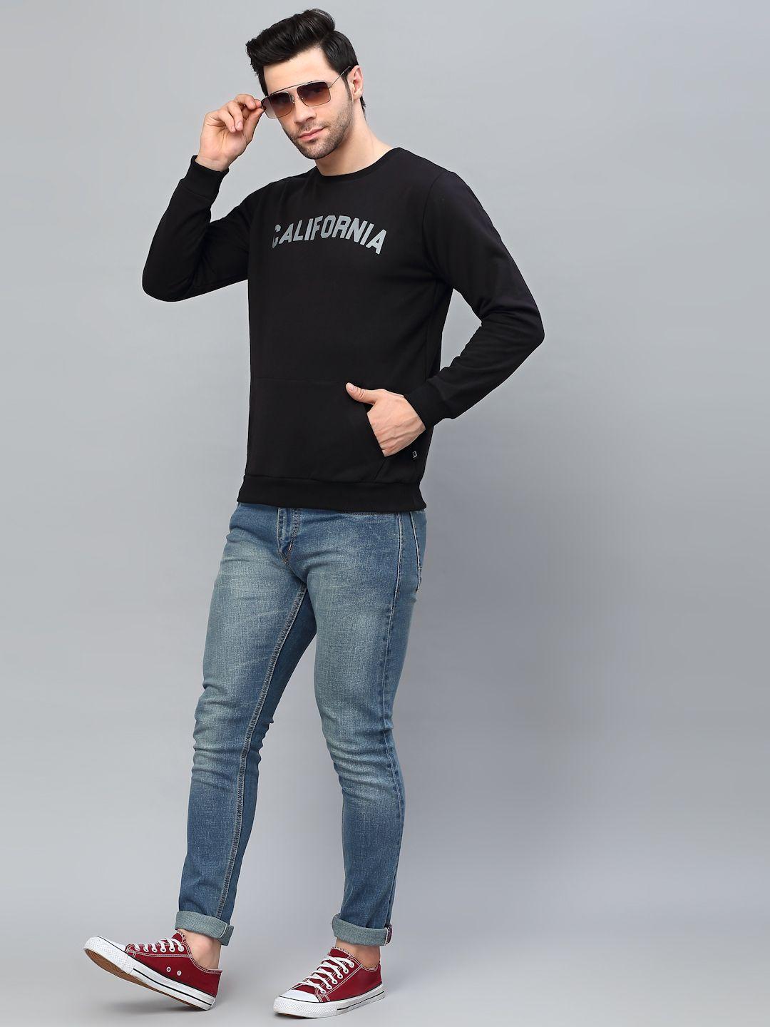 Men Fleece Printed Full Sleeves Regular Fit Sweatshirts