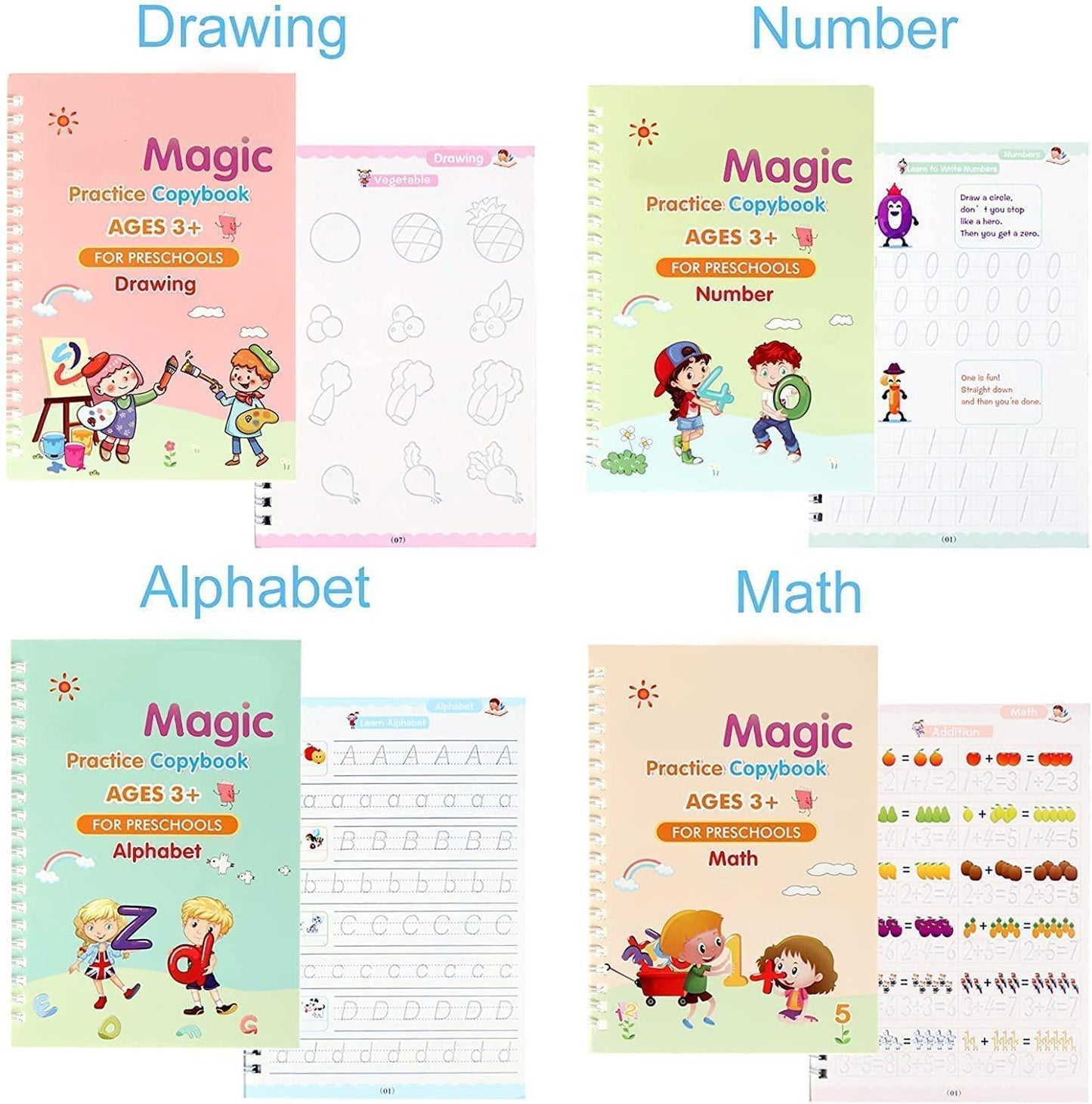 Magic Practice Writing Kids Reusable Learning Copybook