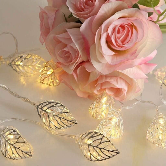 Metal Tree Leaf Shape Decorative LED Fairy String Lights