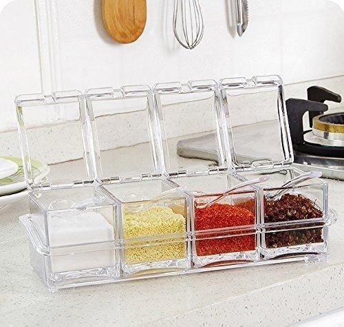 4 Piece Spice, Masala Storage Organizer Rack Holder